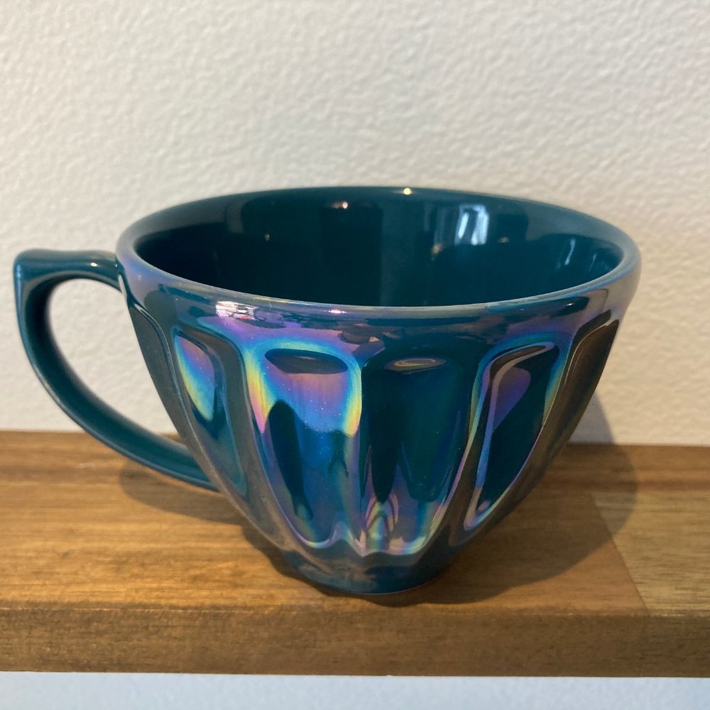 Anthropologie Lustered Latte Mug (Dark Turquoise)